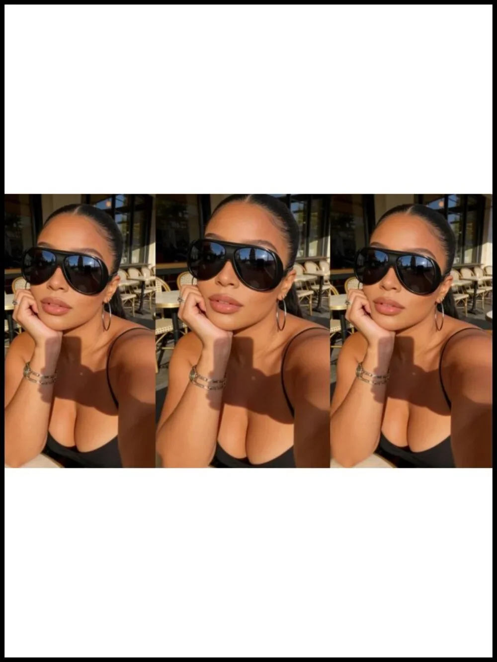 Retro Oversized Square Aviator Sunglasses UV400 Protection for Driving